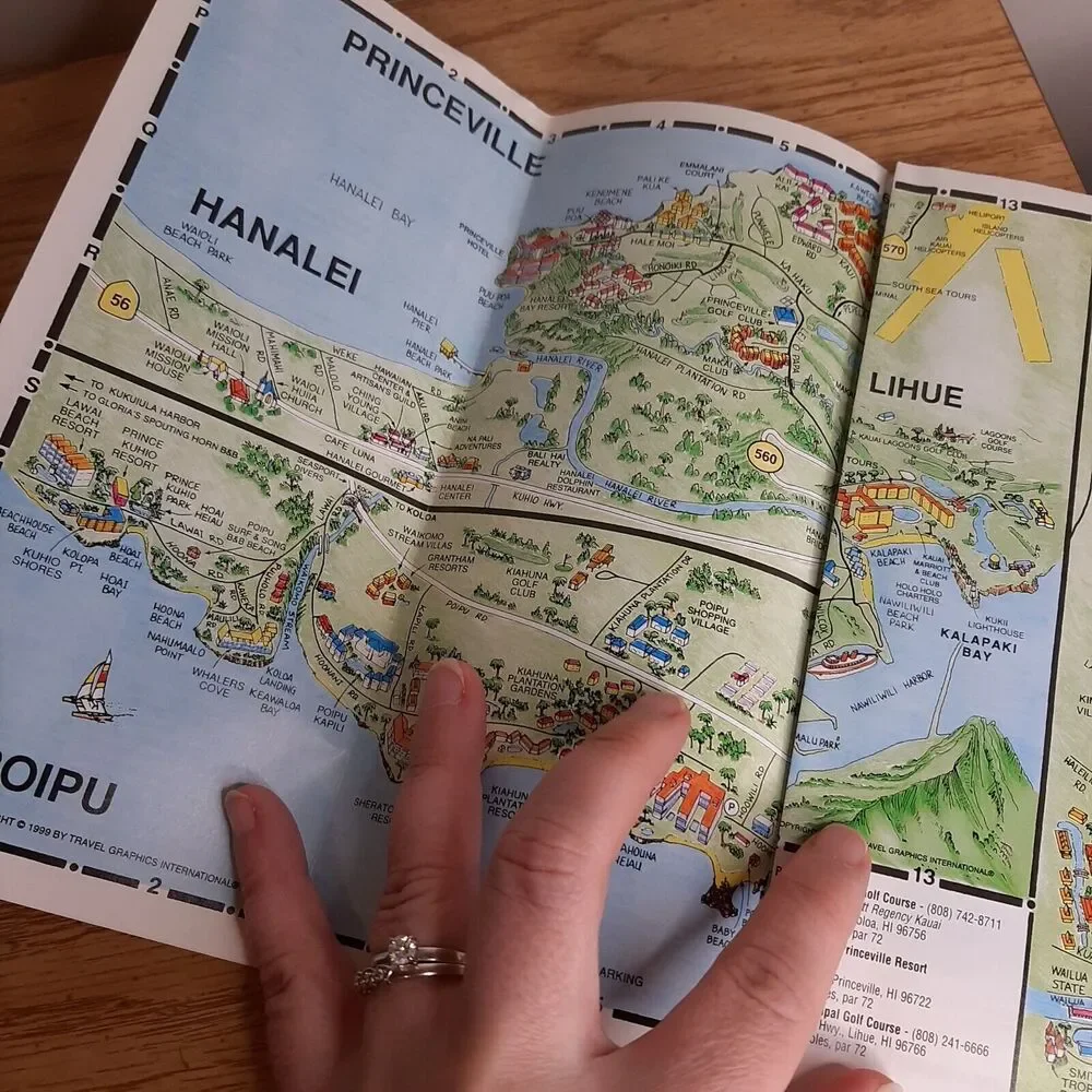 KAUA'I Hawaii 1999 Island of Discovery Official Map Guide Visitors Bureau vtg